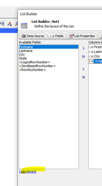 Copylistlayout